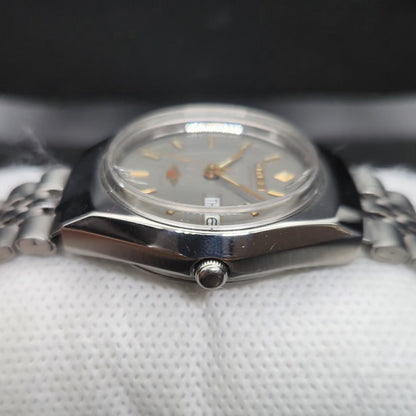 Vintage 1980 Original Citizen Automatic 8200 Grey Face 34MM case Day-Date Japanese Men's Wrist Watch CT119