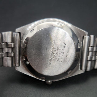 Vintage 1980 Original Citizen Automatic 8200 Grey Face 34MM case Day-Date Japanese Men's Wrist Watch CT119