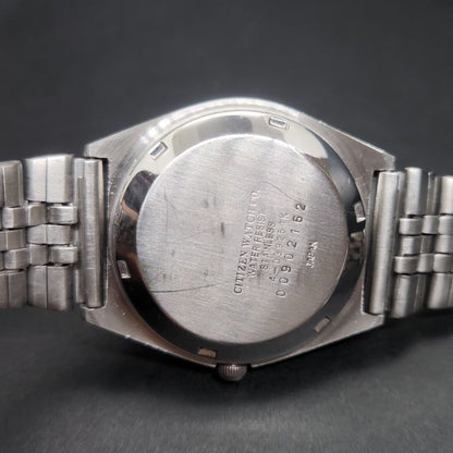 Vintage 1980 Original Citizen Automatic 8200 Grey Face 34MM case Day-Date Japanese Men's Wrist Watch CT119