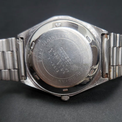 Vintage 1983 Original Citizen Automatic 8200 Grey Face 35MM case Day-Date Japanese Men's Wrist Watch CT120