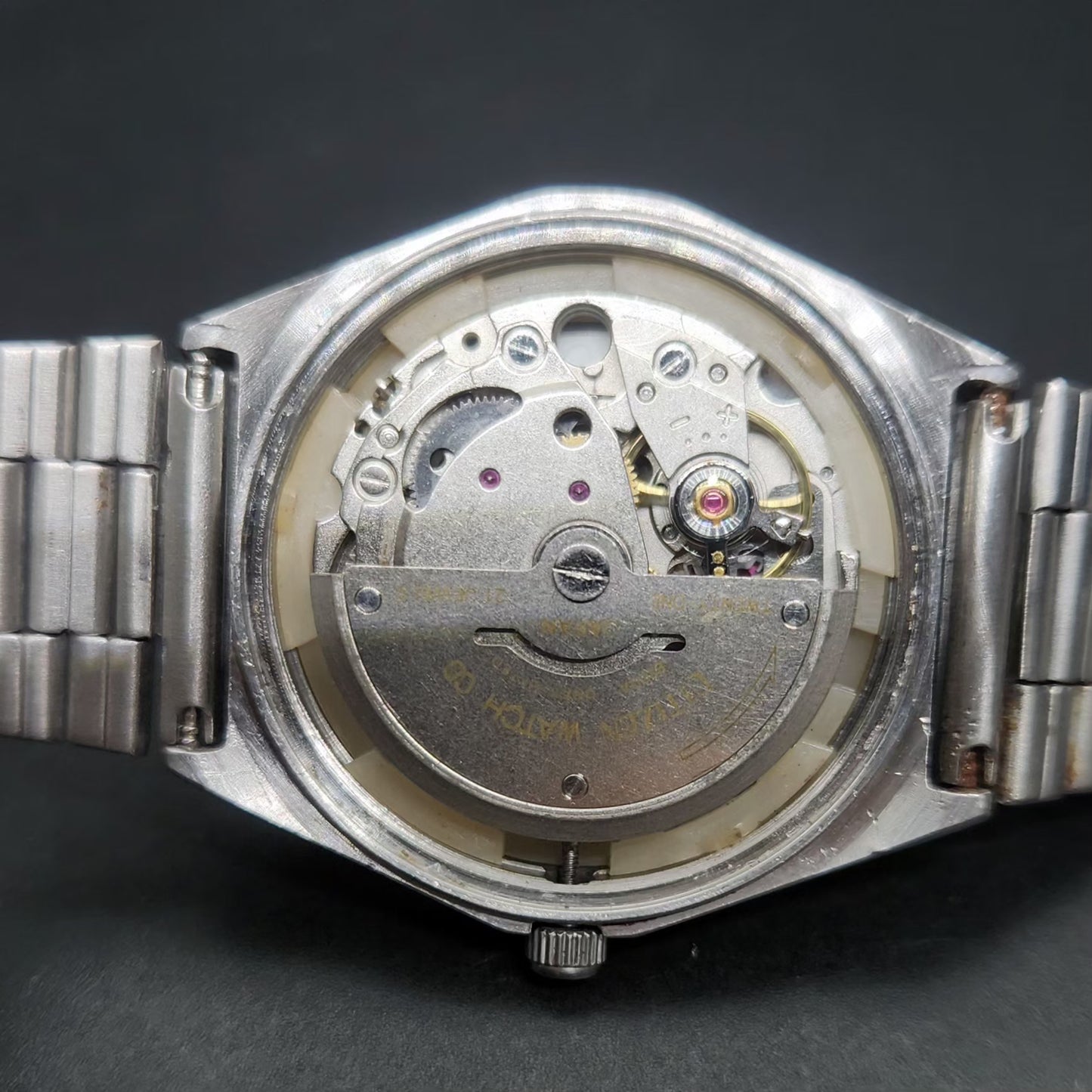 Vintage 1983 Original Citizen Automatic 8200 Grey Face 35MM case Day-Date Japanese Men's Wrist Watch CT120