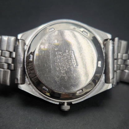 Vintage 1974 Original Citizen Automatic 8200 Grey Face 35MM case Day-Date Japanese Men's Wrist Watch CT121