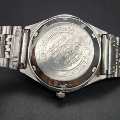 Vintage 1979 Original Citizen Automatic 8200 Black Face 35MM case Day-Date Japanese Men's Wrist Watch CT126