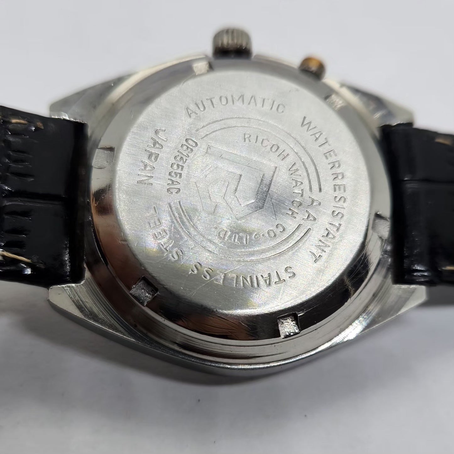 Vintage Ricoh R31 Automatic Green Face New Strap 21 Jewels Day-Date Men's Wrist Watch R01