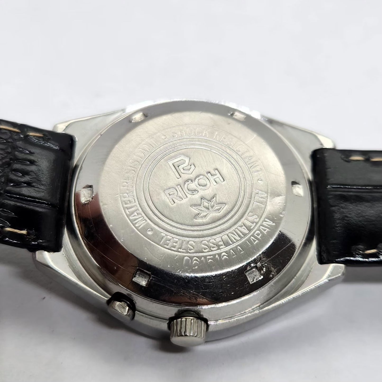 Vintage Ricoh R31 Automatic Blue Face New Strap 21 Jewels Day-Date Men's Wrist Watch R02