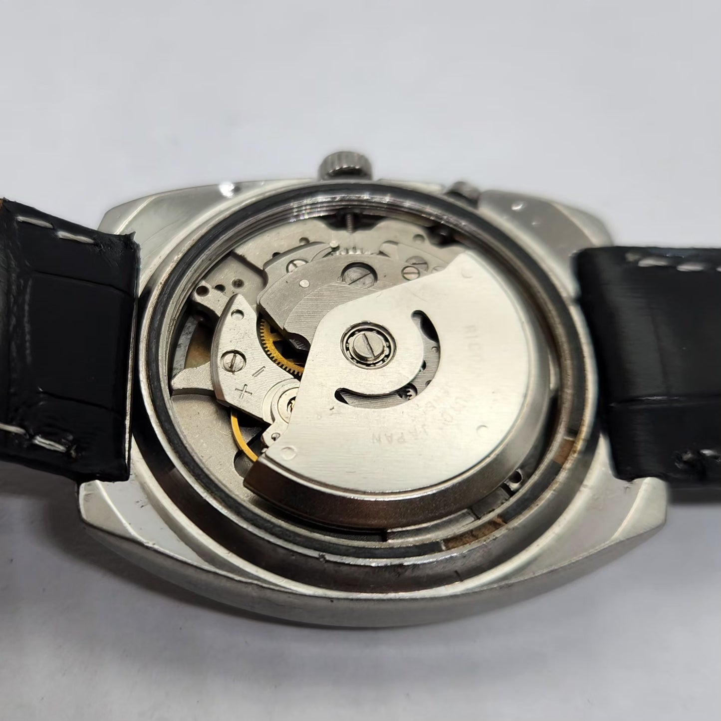 Vintage Ricoh R31 Automatic White Face New Strap 21 Jewels Day-Date Men's Wrist Watch R05