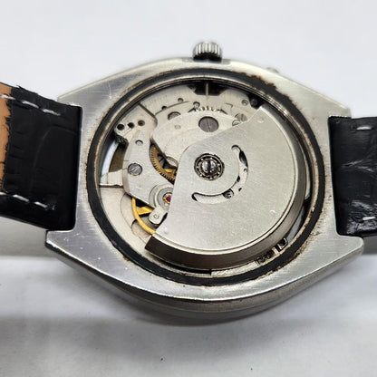 Vintage Ricoh R31 Automatic Blue Face New Strap 21 Jewels Day-Date Men's Wrist Watch R06