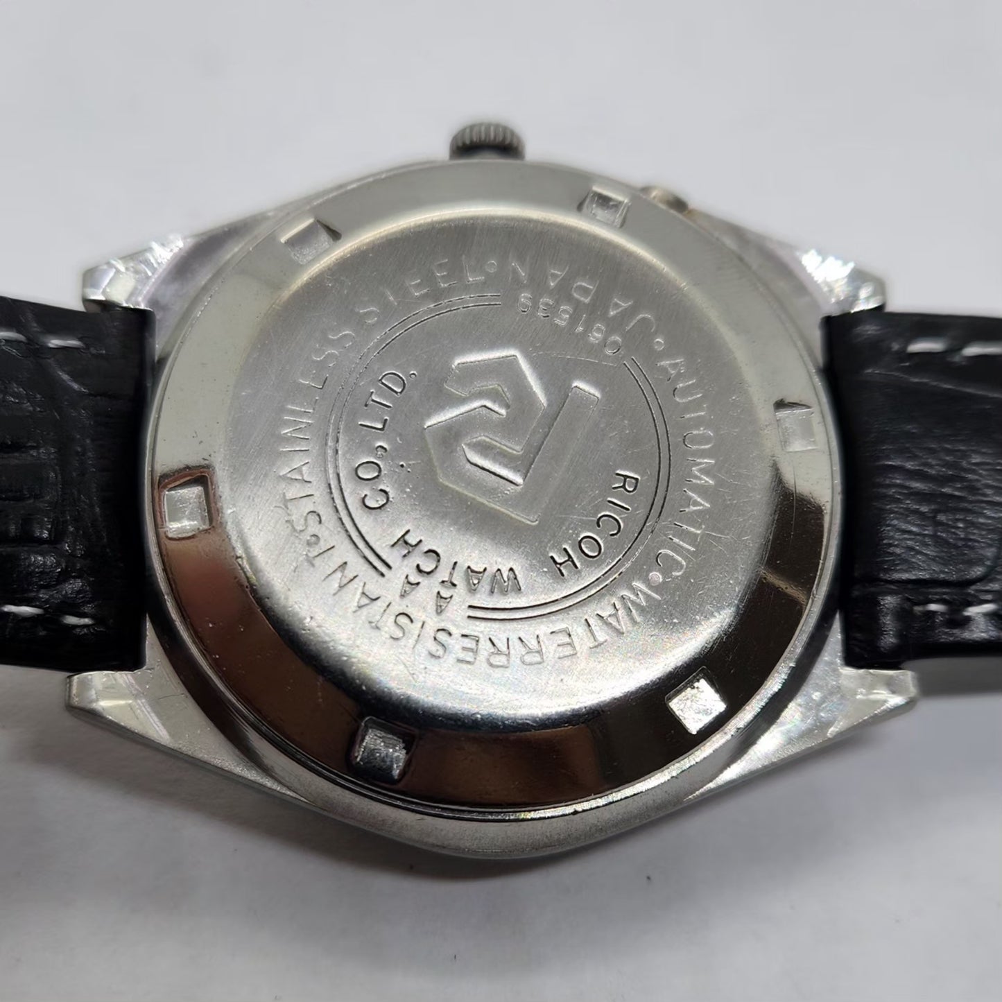 Vintage Ricoh R31 Automatic Yellow Face New Strap 21 Jewels Day-Date Men's Wrist Watch R08