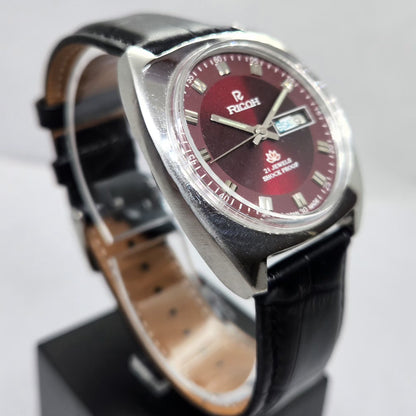 Vintage Ricoh R31 Automatic Red Face New Strap 21 Jewels Day-Date Men's Wrist Watch R10