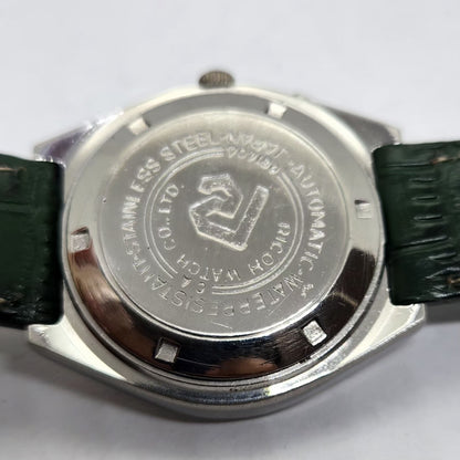 Vintage Ricoh R31 Automatic Green Face New Strap 21 Jewels Day-Date Men's Wrist Watch R11