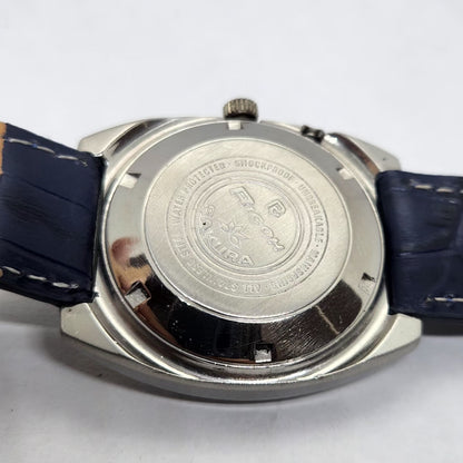 Vintage Ricoh R31 Automatic Blue Face New Strap 21 Jewels Day-Date Men's Wrist Watch R14
