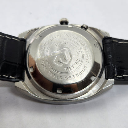 Vintage Ricoh R31 Automatic Green Face New Strap 21 Jewels Day-Date Men's Wrist Watch R17