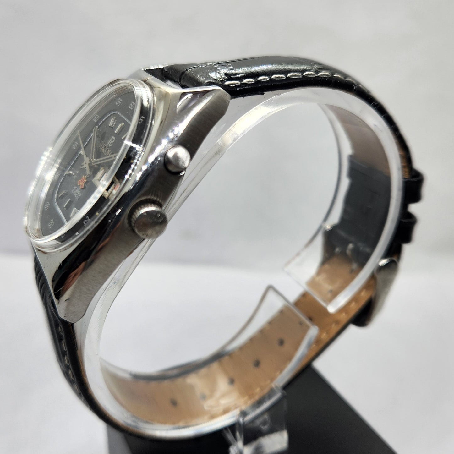 Vintage Ricoh R31 Automatic Black Face New Strap 21 Jewels Day-Date Men's Wrist Watch R20