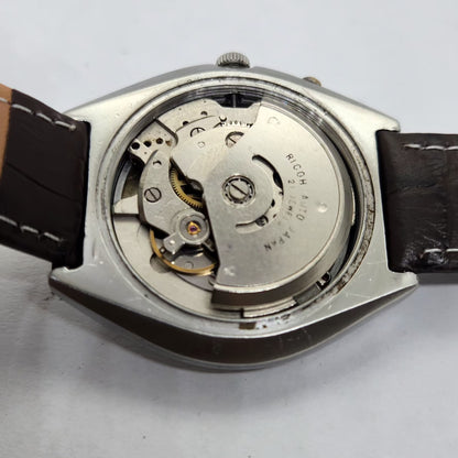 Vintage Ricoh R31 Automatic Brown Face New Strap 21 Jewels Day-Date Men's Wrist Watch R24