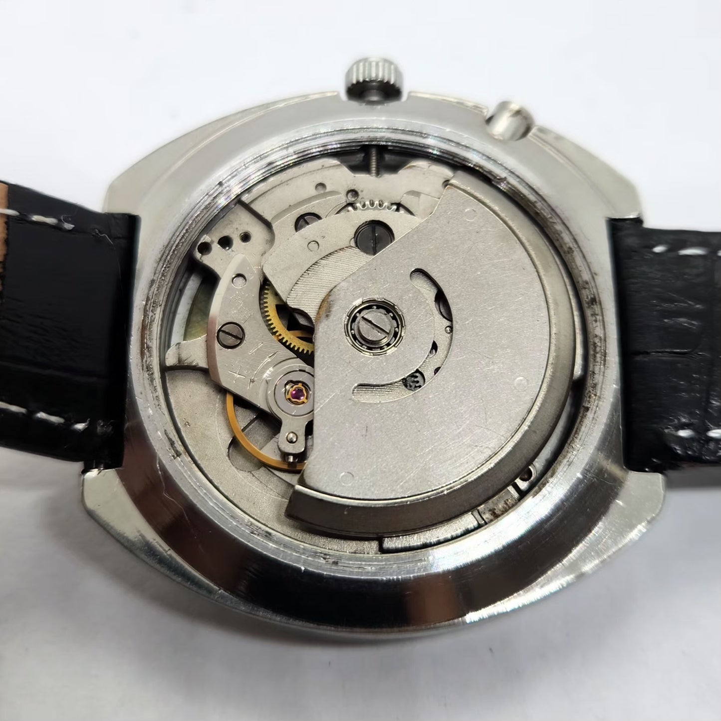 Vintage Ricoh R31 Automatic Black Face New Strap 21 Jewels Day-Date Men's Wrist Watch R25