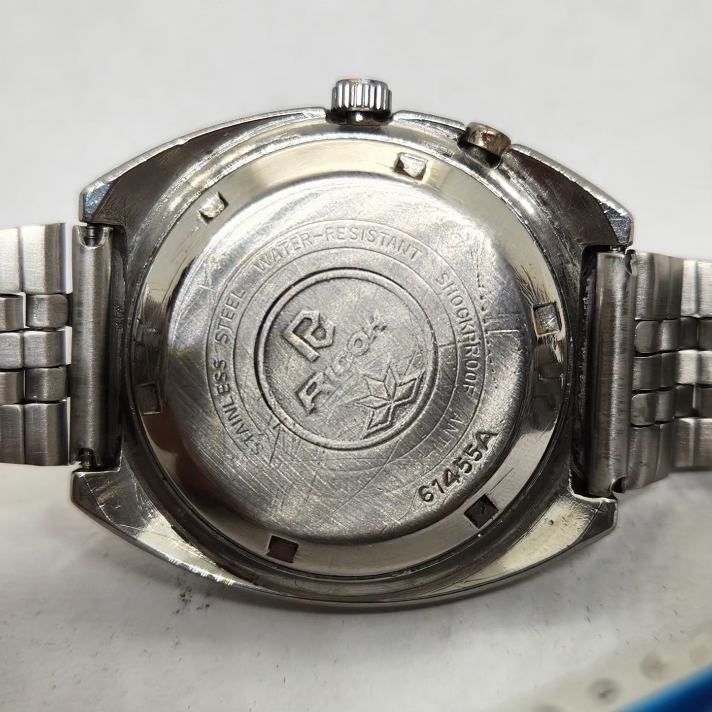 Vintage Ricoh R31 White Face Automatic 21 Jewels Jubliee Bracelet Men's Wrist Watch R31