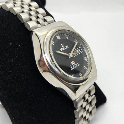 Vintage Ricoh R31 Black Face Automatic 21 Jewels Jubliee Bracelet Men's Wrist Watch R36