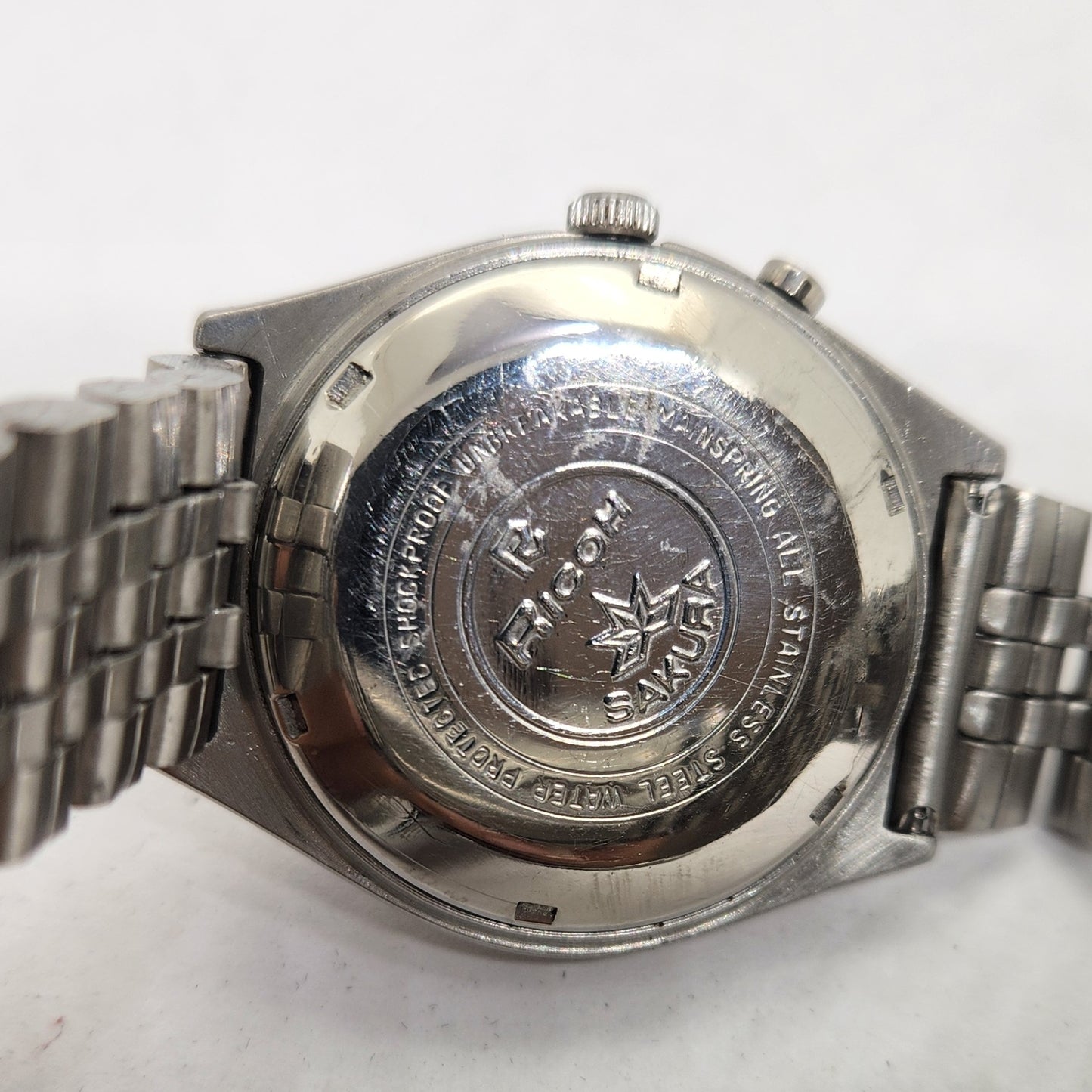 Vintage Ricoh R31 Black Face Automatic 21 Jewels Jubliee Bracelet Men's Wrist Watch R36