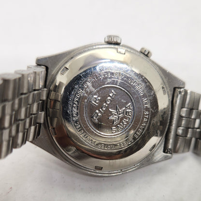 Vintage Ricoh R31 Black Face Automatic 21 Jewels Jubliee Bracelet Men's Wrist Watch R36