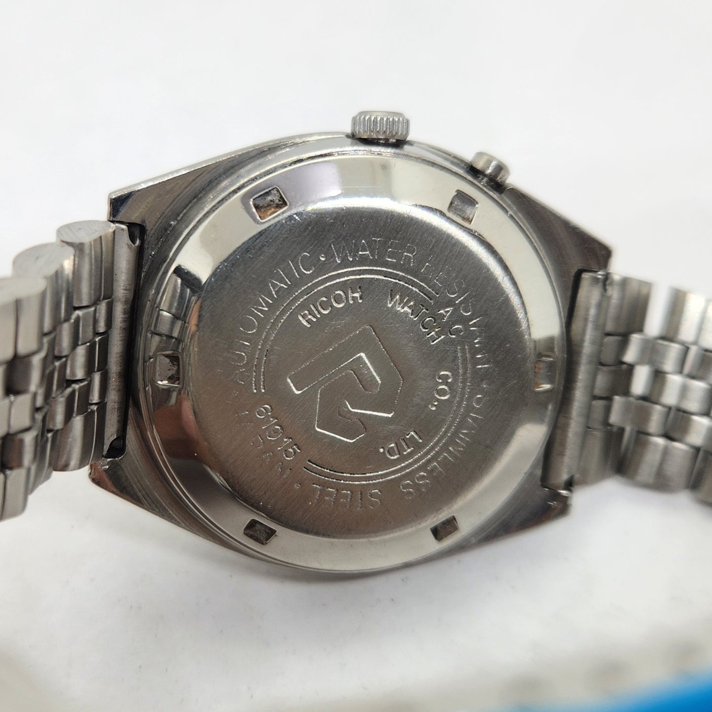 Vintage Ricoh R31 Blue Face Automatic 21 Jewels Jubliee Bracelet Men's Wrist Watch R37