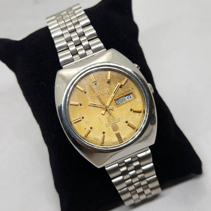 Vintage Ricoh R31 Gold Face Automatic 21 Jewels Jubliee Bracelet Men's Wrist Watch R40