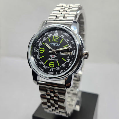 Vintage Mod Citizen 8200 Automatic Black Face 37MM Case Day-Date Men's Wrist Watch CT129