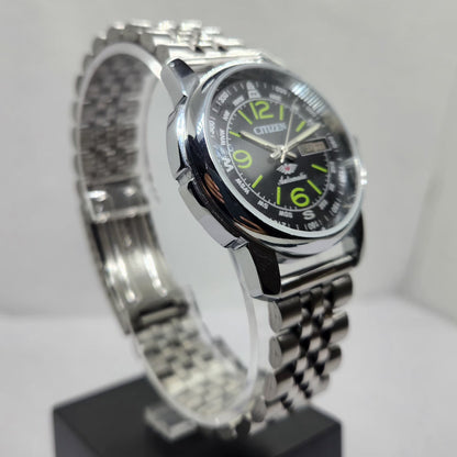 Vintage Mod Citizen 8200 Automatic Black Face 37MM Case Day-Date Men's Wrist Watch CT129