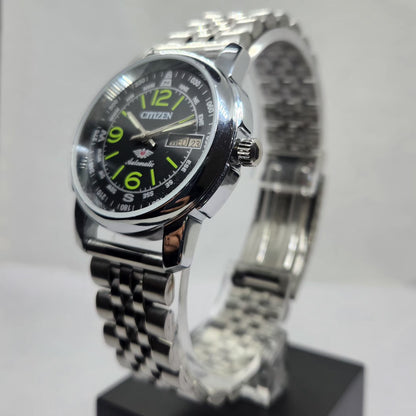 Vintage Mod Citizen 8200 Automatic Black Face 37MM Case Day-Date Men's Wrist Watch CT129