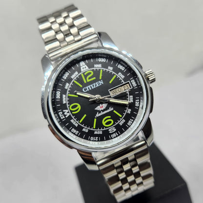 Vintage Mod Citizen 8200 Automatic Black Face 37MM Case Day-Date Men's Wrist Watch CT129