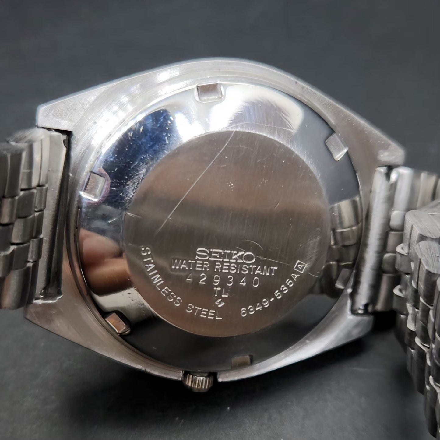 Vintage 1984 Original Seiko 5 Automatic 6349-535A Grey Face 23 Jewels Day-Date Japanese Men's Wrist Watch VS04