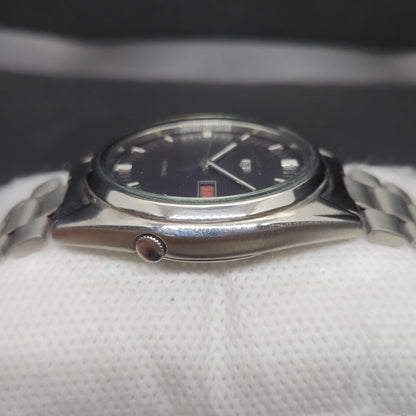 Vintage 1976 Original Seiko 5 Automatic 7009-3041 Black Face 17 Jewels Day-Date Japanese Men's Wrist Watch VS07
