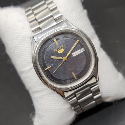 Vintage 1983 Original Seiko 5 Automatic 6309-610A Black Face 17 Jewels Day-Date Japanese Men's Wrist Watch VS10