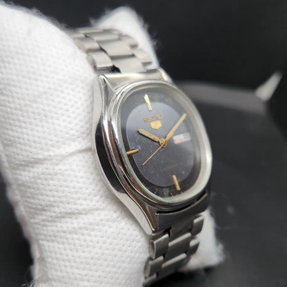 Vintage 1983 Original Seiko 5 Automatic 6309-610A Black Face 17 Jewels Day-Date Japanese Men's Wrist Watch VS10