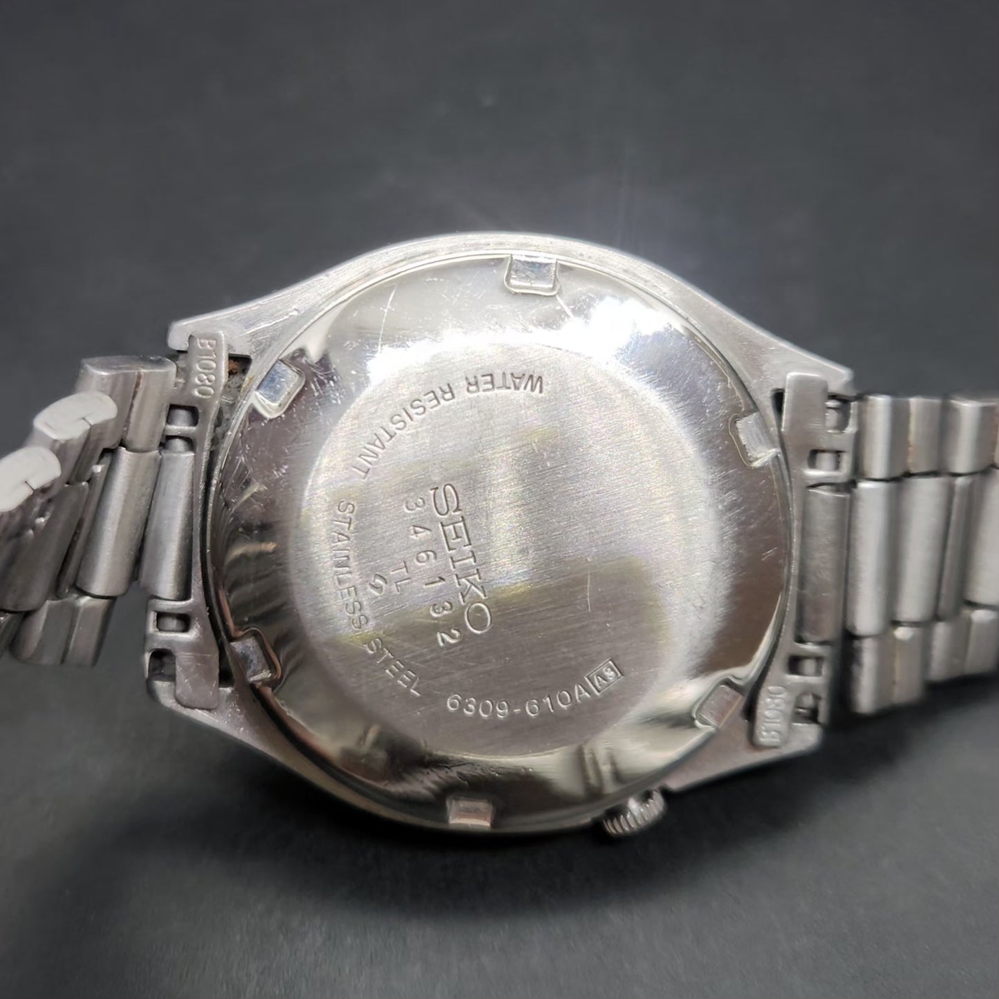 Vintage 1983 Original Seiko 5 Automatic 6309-610A Black Face 17 Jewels Day-Date Japanese Men's Wrist Watch VS10