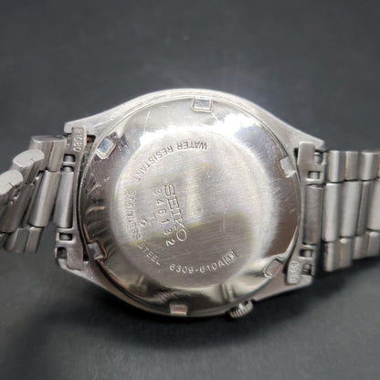 Vintage 1983 Original Seiko 5 Automatic 6309-610A Black Face 17 Jewels Day-Date Japanese Men's Wrist Watch VS10