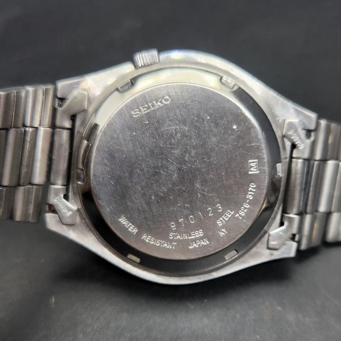 Vintage 1999 Original Seiko 5 Automatic 7s26-3170 Gold Face 21 Jewels Day-Date Japanese Men's Wrist Watch VS11
