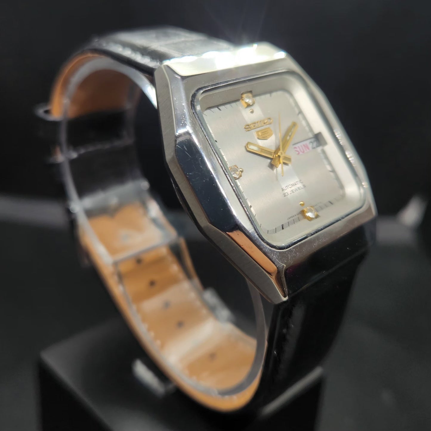 Vintage 1982 Original Seiko 5 Automatic 6349-5010 Grey Face 23 Jewels Day-Date Japanese Men's Wrist Watch VS17