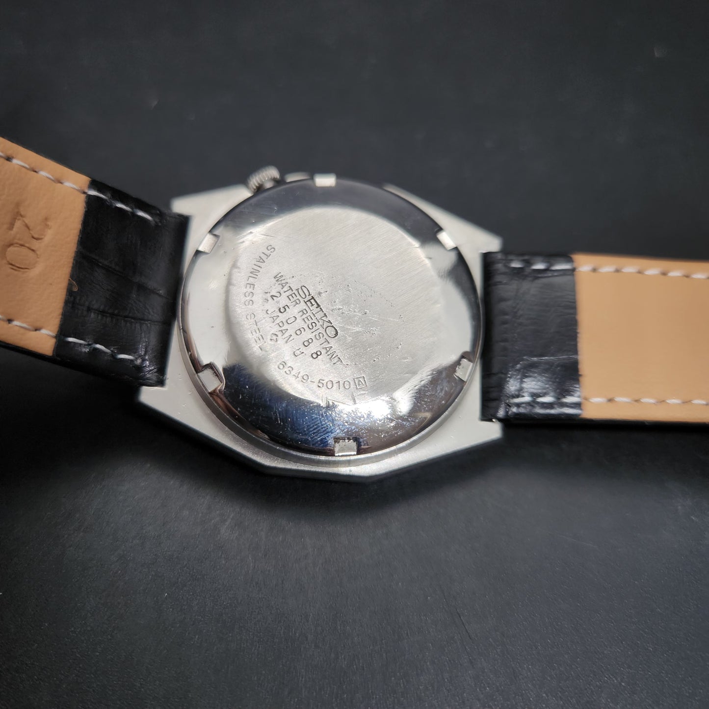 Vintage 1982 Original Seiko 5 Automatic 6349-5010 Grey Face 23 Jewels Day-Date Japanese Men's Wrist Watch VS17