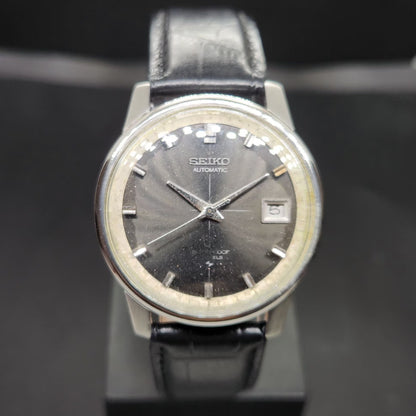 Vintage 1958 Original Seiko 5 Automatic 7625-8043 Black Face 17 Jewels Date Japanese Men's Wrist Watch VS19