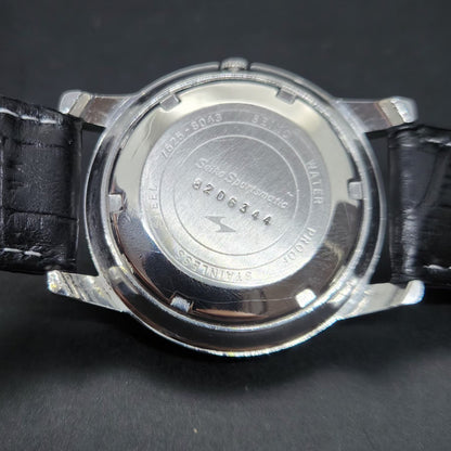 Vintage 1958 Original Seiko 5 Automatic 7625-8043 Black Face 17 Jewels Date Japanese Men's Wrist Watch VS19