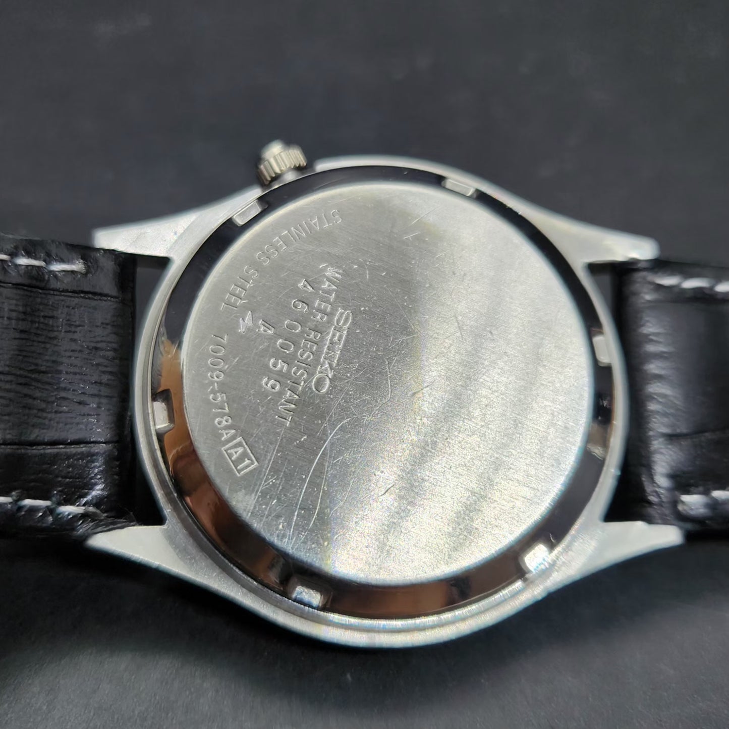 Vintage 1984 Original Seiko 5 Automatic 7009-578A Black Face 17 Jewels Day-Date Japanese Men's Wrist Watch VS24