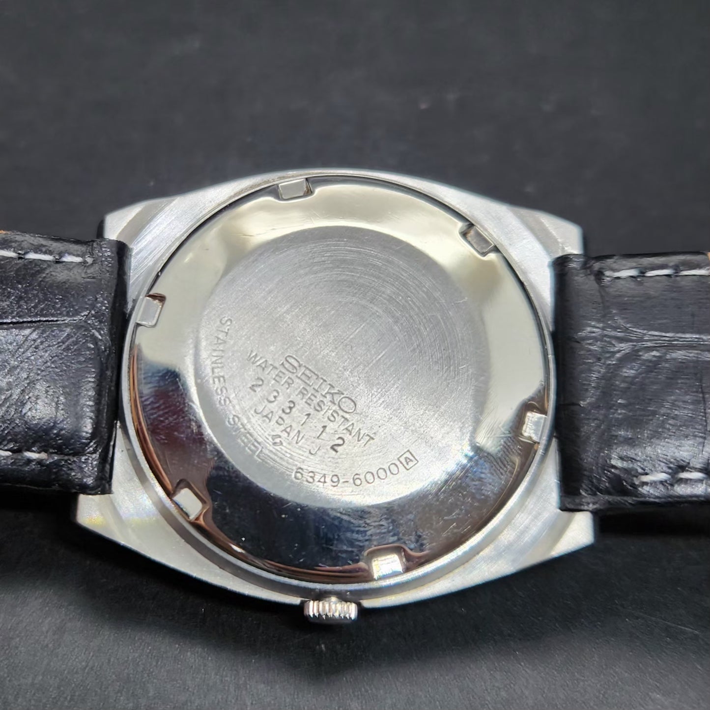 Vintage 1982 Original Seiko 5 Automatic 6349-6000 Black Face 17 Jewels Day-Date Japanese Men's Wrist Watch VS26