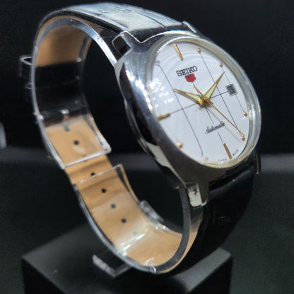 Vintage 1977 Original Seiko 5 Automatic 7009-8040 Repainted White Face 17 Jewels Date Japanese Men's Wrist Watch VS28