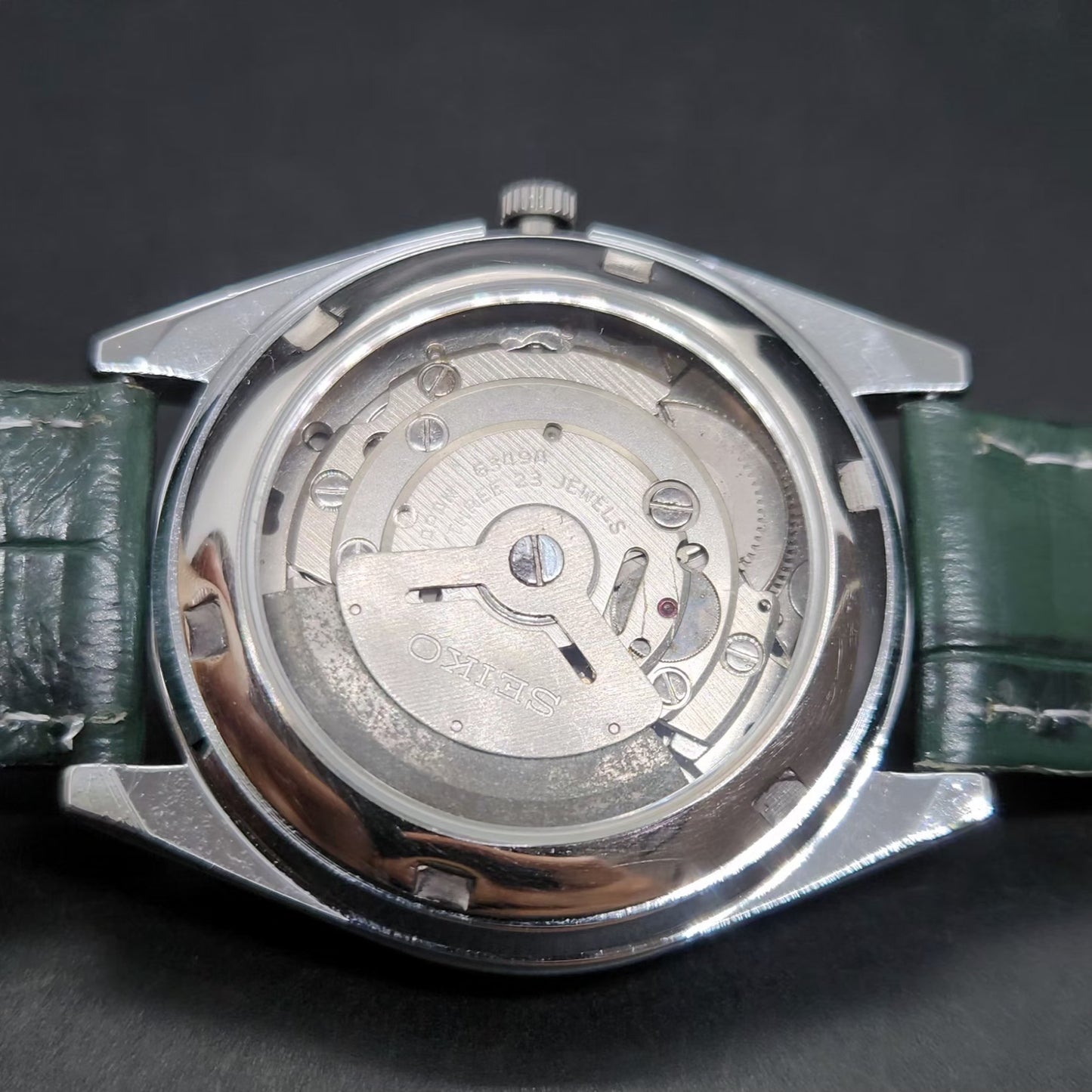 Vintage 1980 Original Seiko 5 Automatic 6349 Repainted Green Face 23 Jewels Day-Date Japanese Men's Wrist Watch VS29