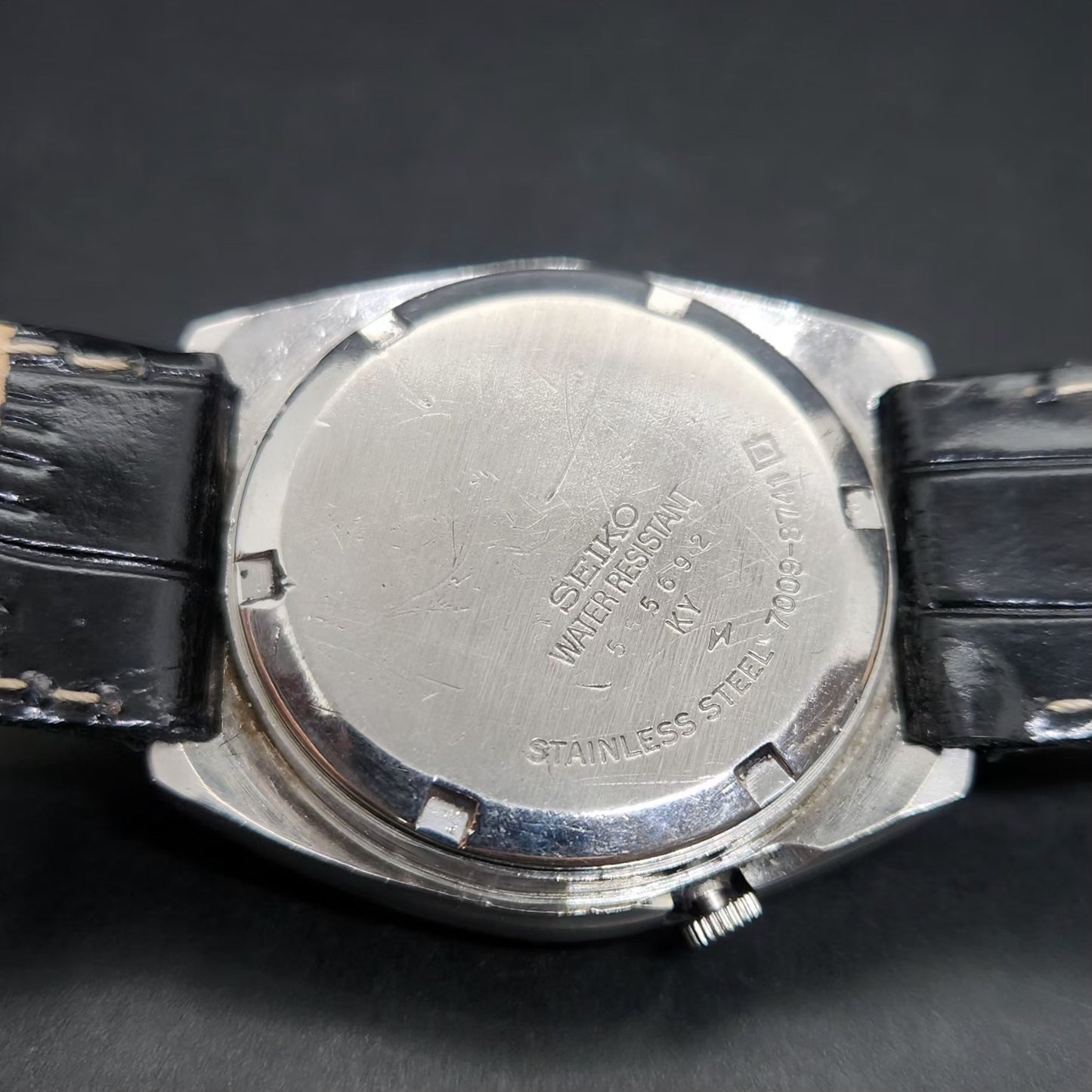 Vintage 1985 Original Seiko 5 Automatic 7009-8741 Repainted Yellow Face 17 Jewels Date Japanese Men's Wrist Watch VS30