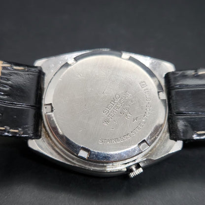 Vintage 1985 Original Seiko 5 Automatic 7009-8741 Repainted Yellow Face 17 Jewels Date Japanese Men's Wrist Watch VS30