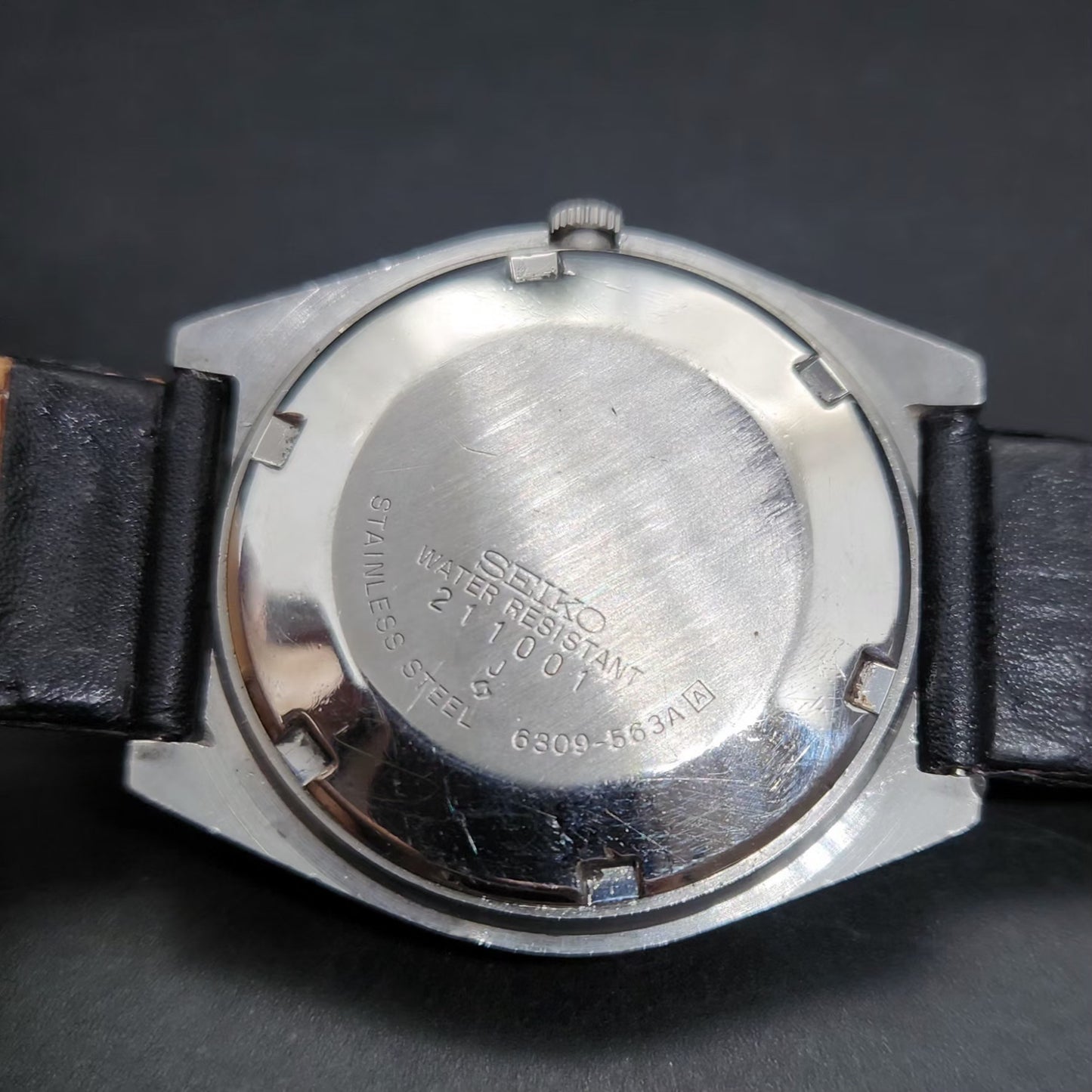 Vintage 1982 Original Seiko 5 Automatic 6309-563A Repainted Mickey Mouse Purple Face 17 Jewels Day-Date Japanese Men's Wrist Watch VS36