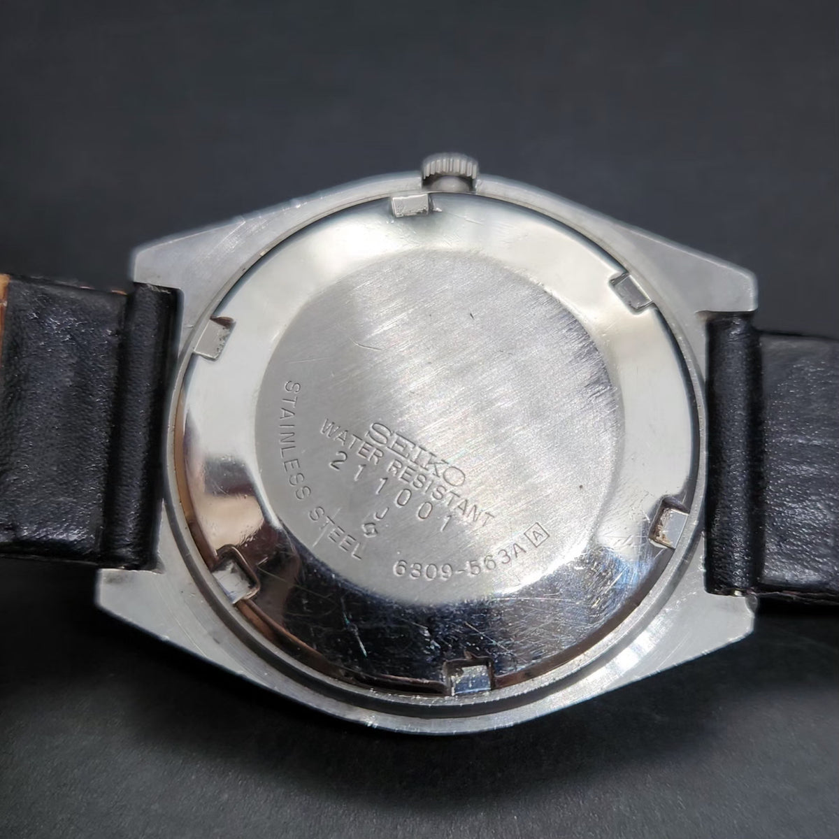Vintage 1982 Original Seiko 5 Automatic 6309-563A Repainted Mickey Mouse Purple Face 17 Jewels Day-Date Japanese Men's Wrist Watch VS36