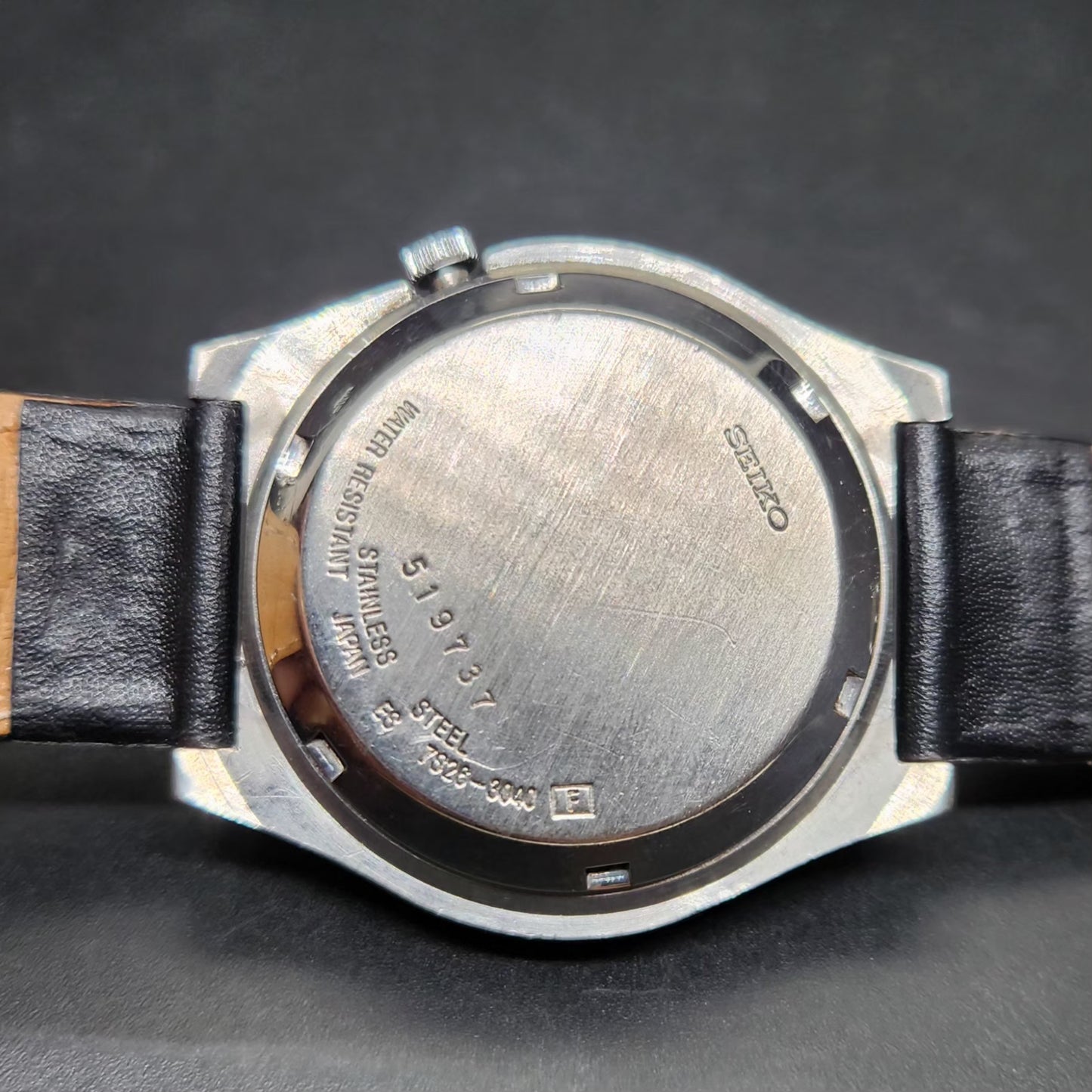 Vintage 2005 Original Seiko 5 Automatic 7S26-3040 Repainted Black Face 21 Jewels Day-Date Japanese Men's Wrist Watch VS43
