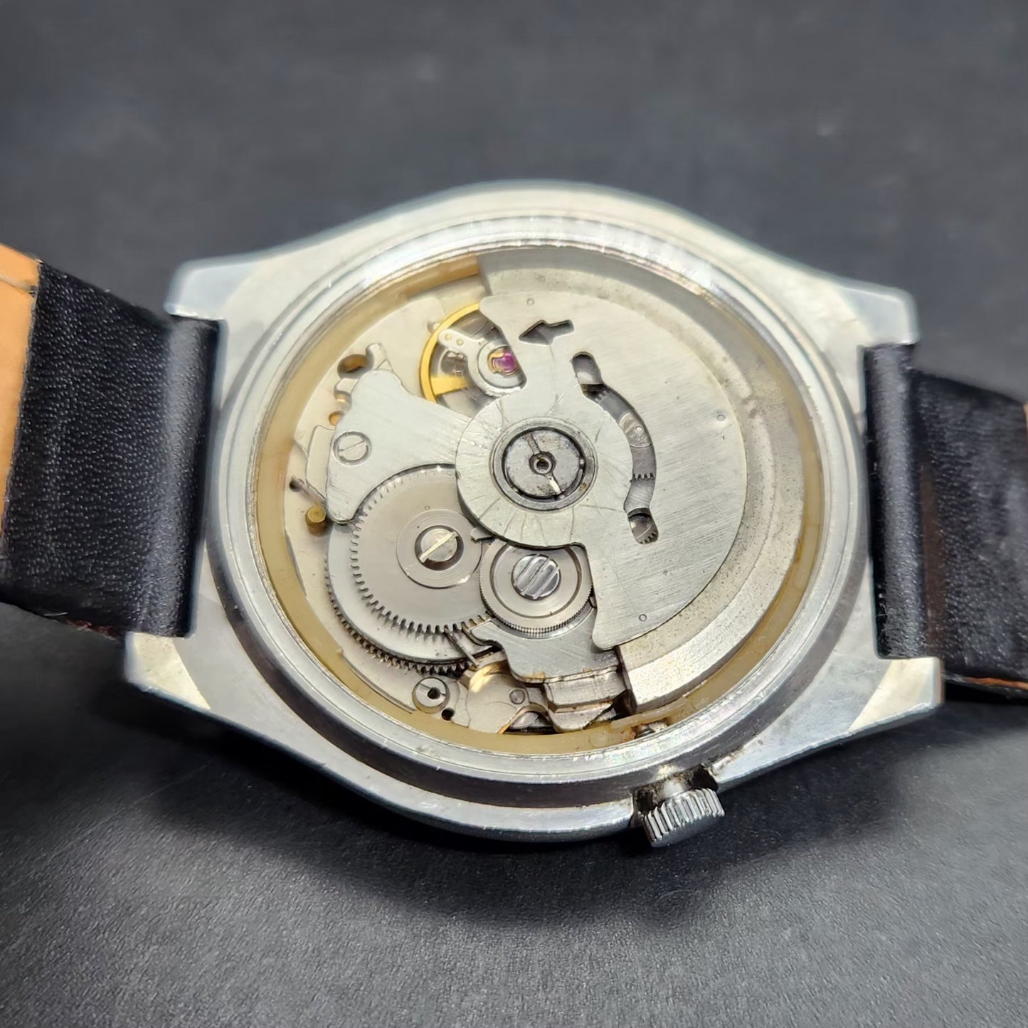 Vintage 2005 Original Seiko 5 Automatic 7S26-3040 Repainted Black Face 21 Jewels Day-Date Japanese Men's Wrist Watch VS43